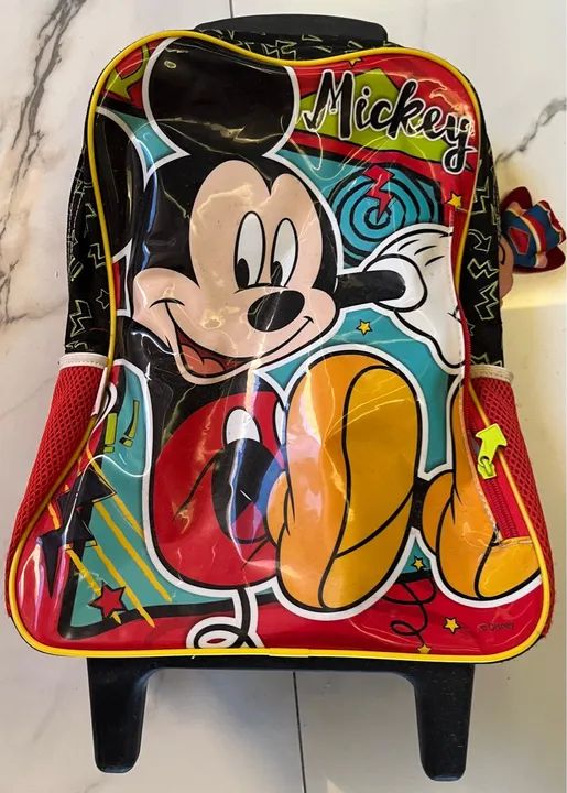 Mochila com carrinho do Mickey