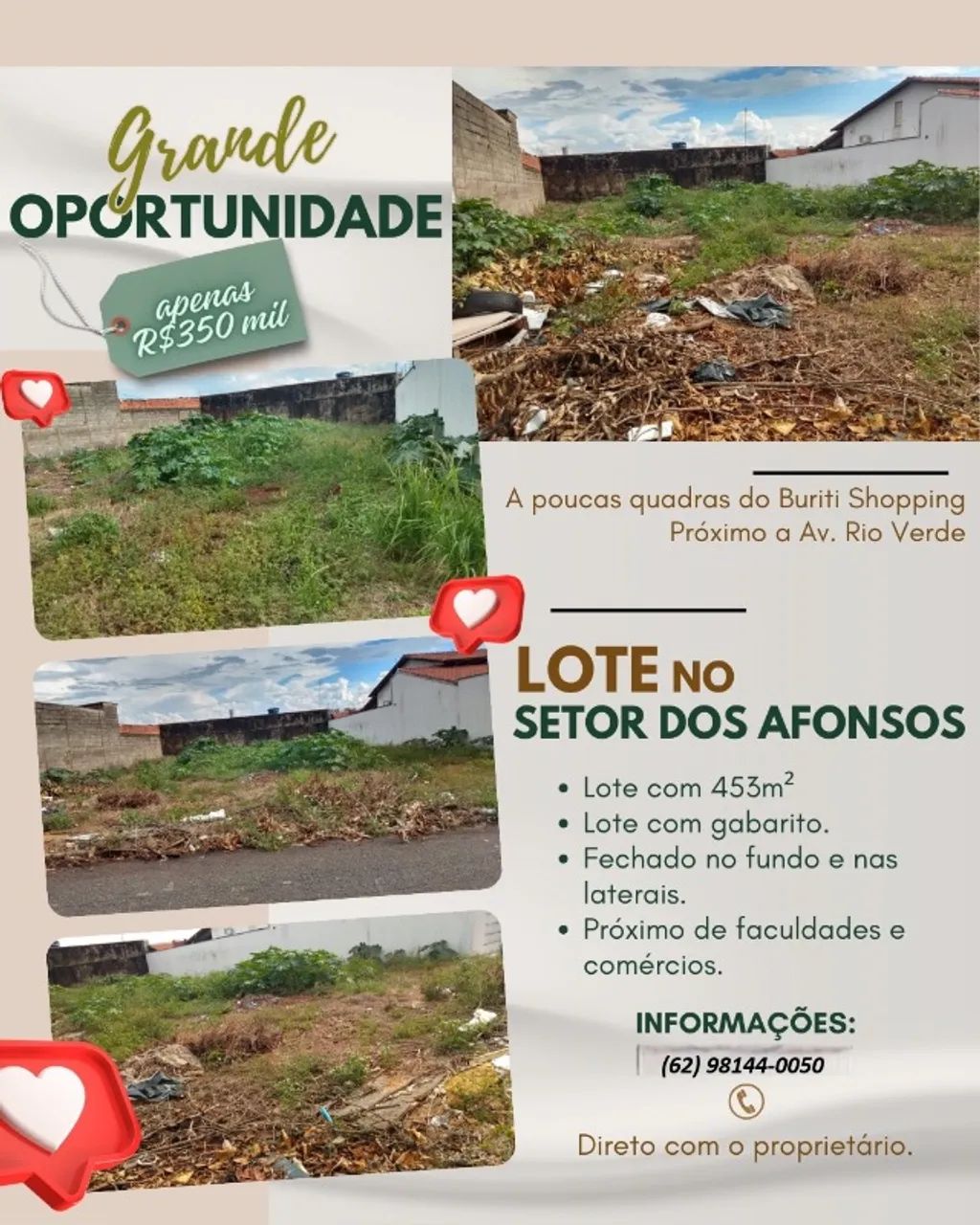 Lote Setor dos Afonsos 450m2