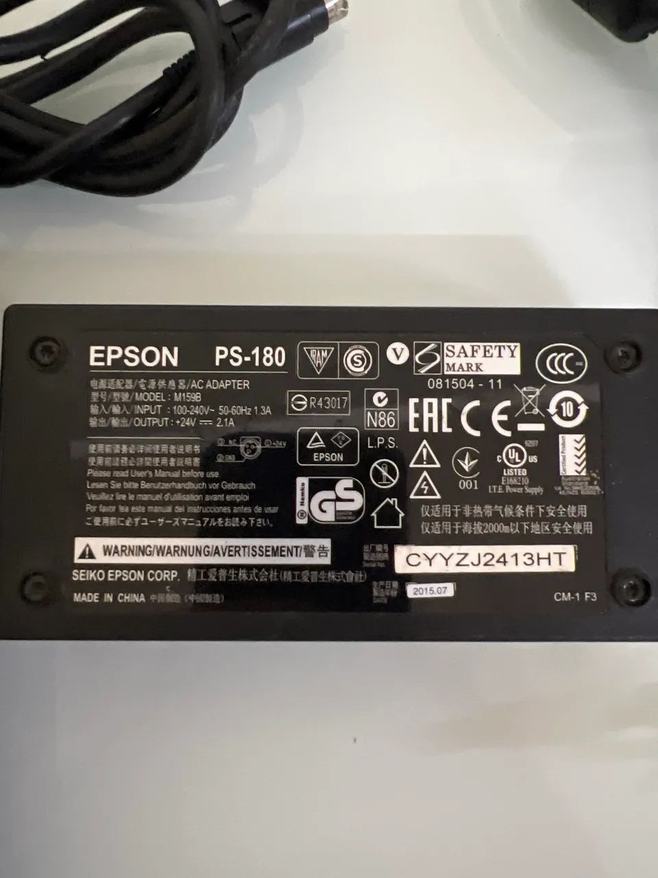 Fonte Impressora Térmica Bematech, Epson, Elgin, Sweda - 24V - 2.5A