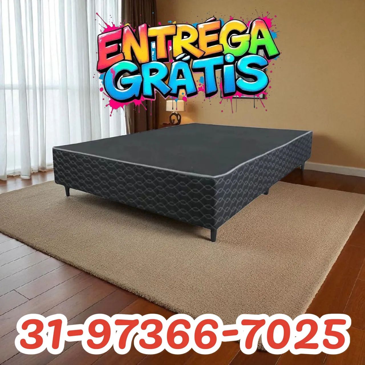 CAMA BOX CASAL / BASE SEM COLCHÃO / NOVAS