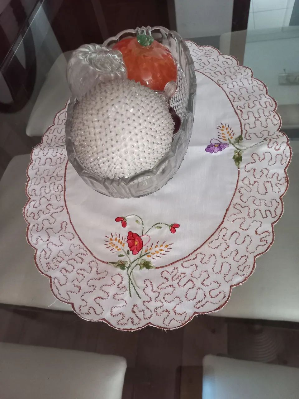 Centro de mesa bordado