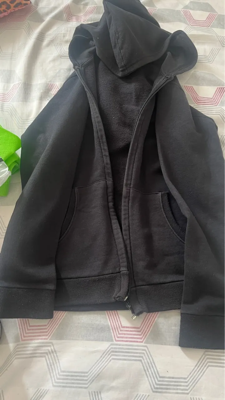 Casaco de Moletom Infantil com Capuz - Preto
