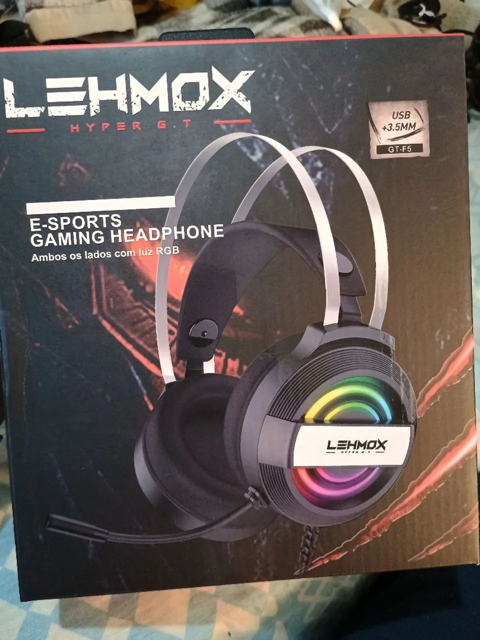 Headset Gamer Lehmox Hyper G.T. - RGB - USB + 3.5mm