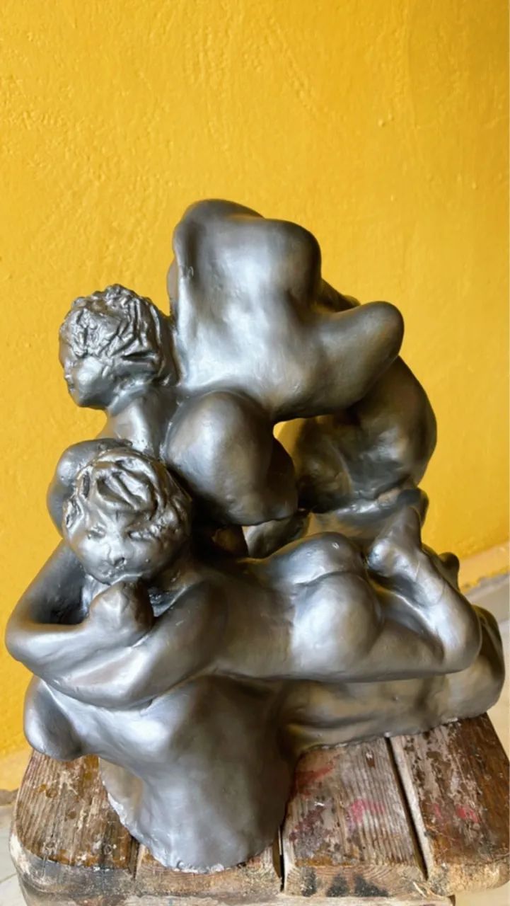 Escultura de pedra calcária e argila - Foto 4