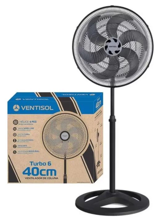 Ventilador COLUNA VENTISOL Turbo 40cm 6 Pás 220V<br> 