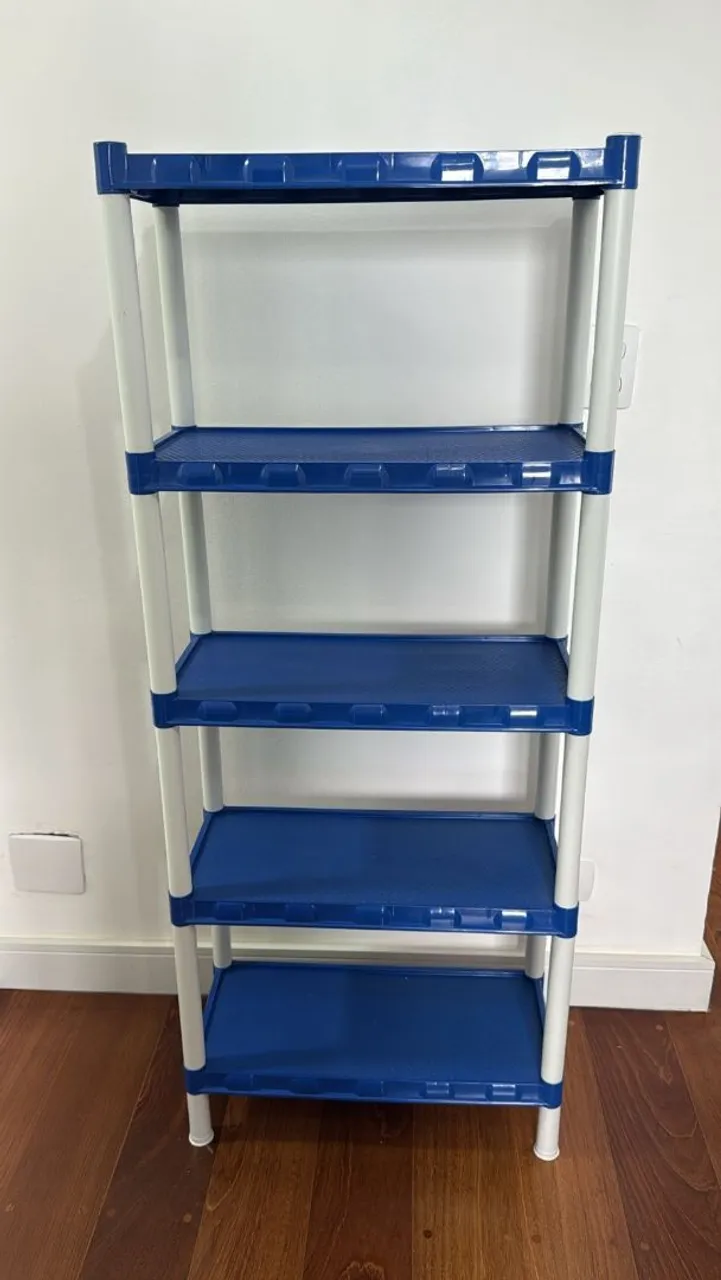 Estante Organizadora 5 Prateleiras Azul e Branca