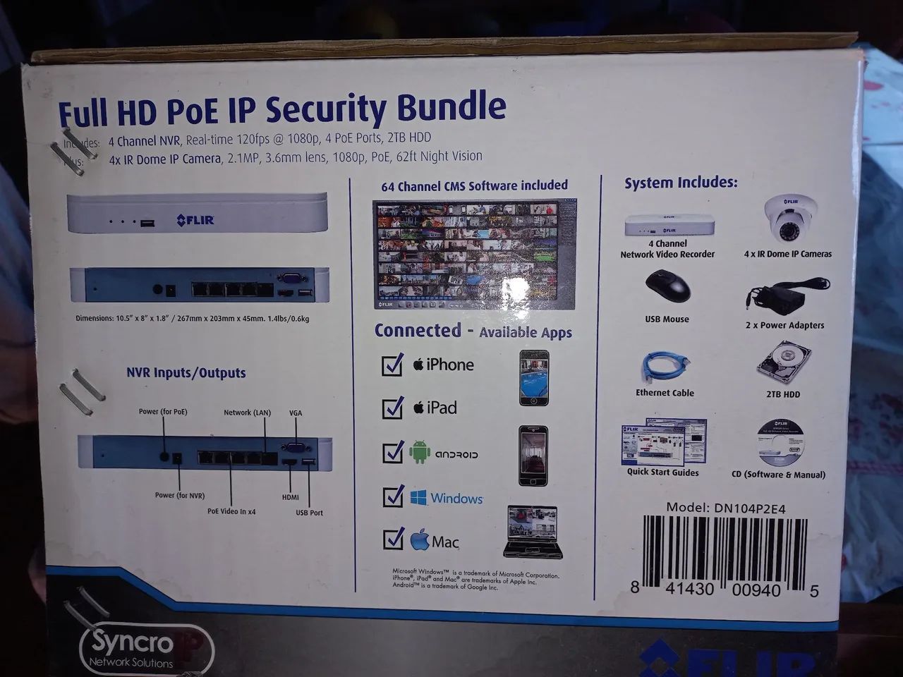 Kit de Segurança FLIR Full HD PoE IP 4 Câmeras 2TB - Foto 2