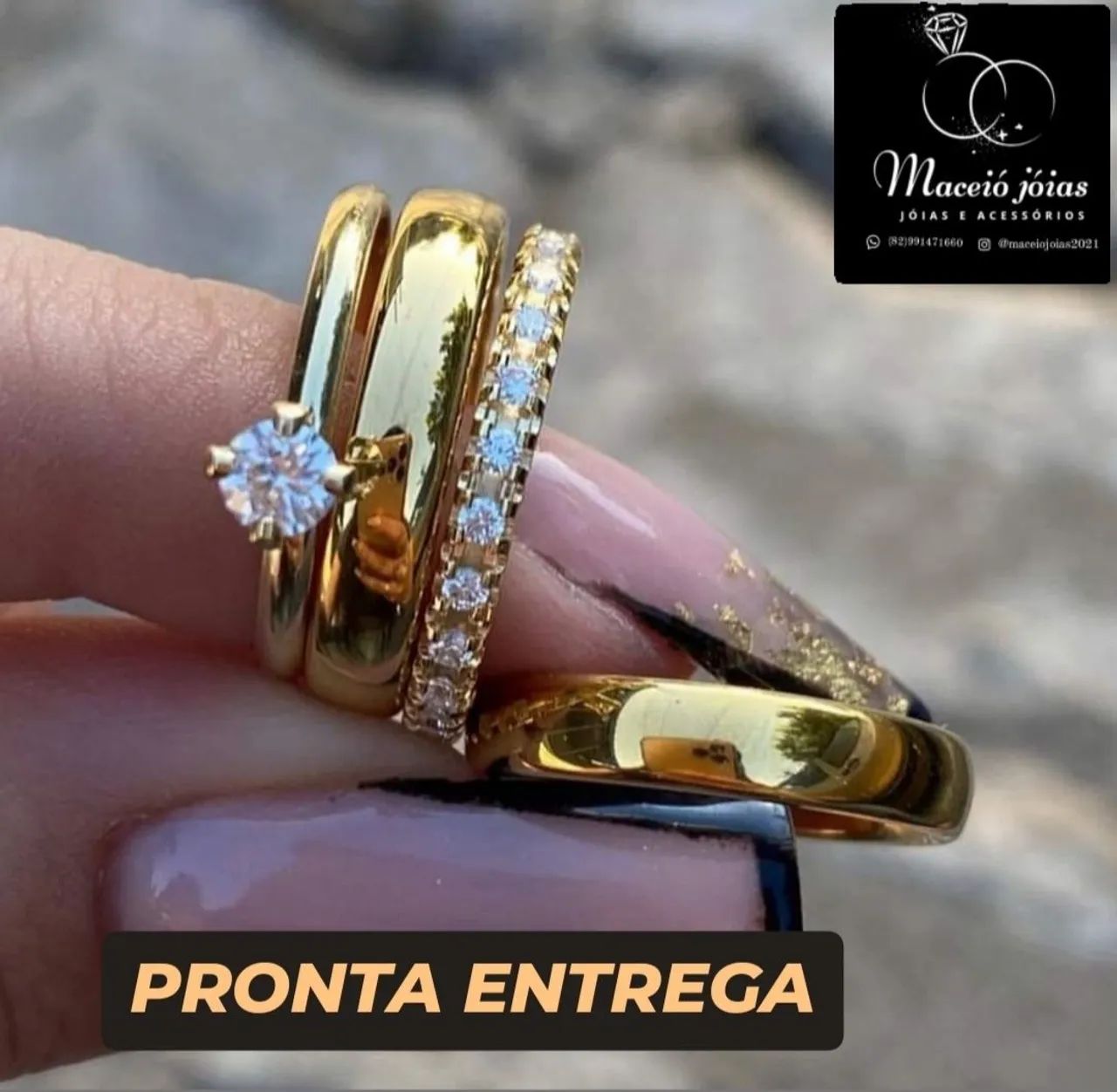 COMBO 4 PEÇAS ALIANÇAS CASAMENTO  - Foto 5