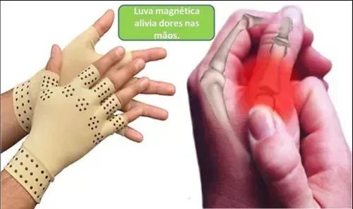 1 Par Luva Magnética P/ Tendinite, Artrite, Reumatóide Dores - Foto 2