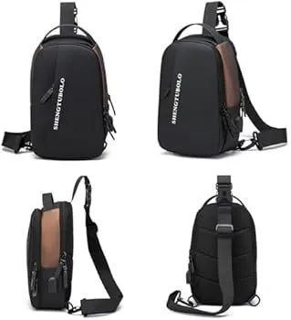 Pochete de Ombro Transversal Compacta Unilateral USB - Foto 6