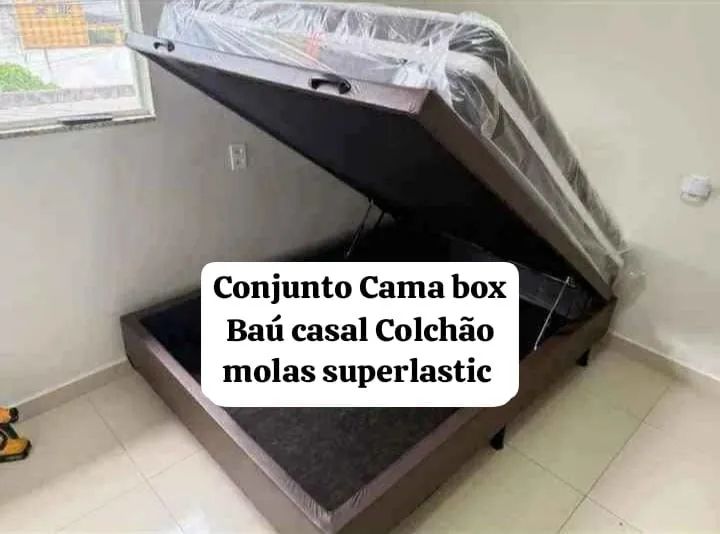 Cama Box Baú Casal com Colchão Superlastic - Foto 3