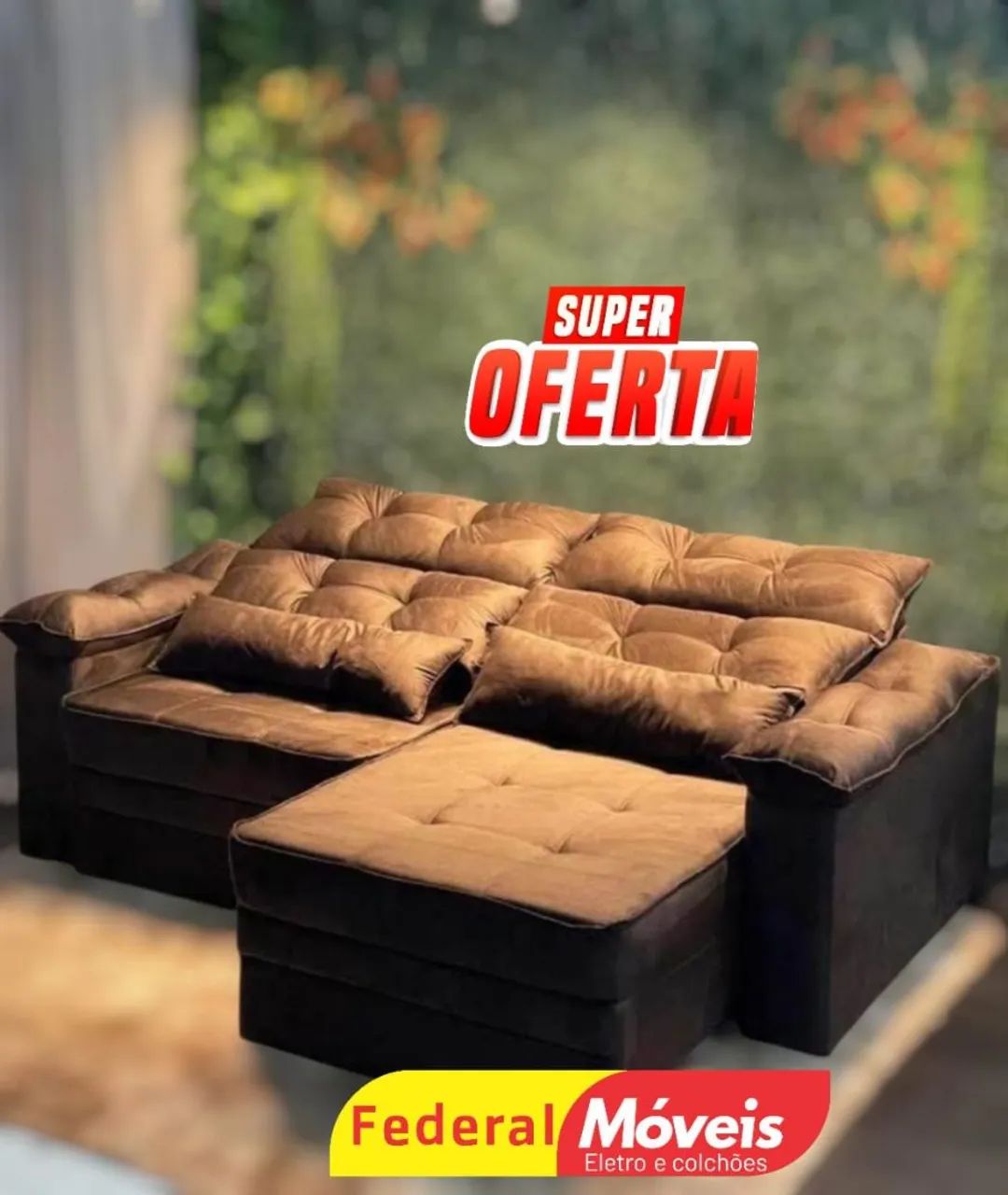 Sofá Retrátil Veludo 2,00m Lançamento - Oferta Especial 
