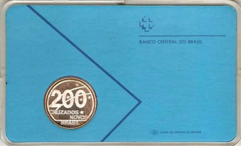 Moeda Comemorativa 200 Cruzados Novos Estojo e Certificado - Foto 2