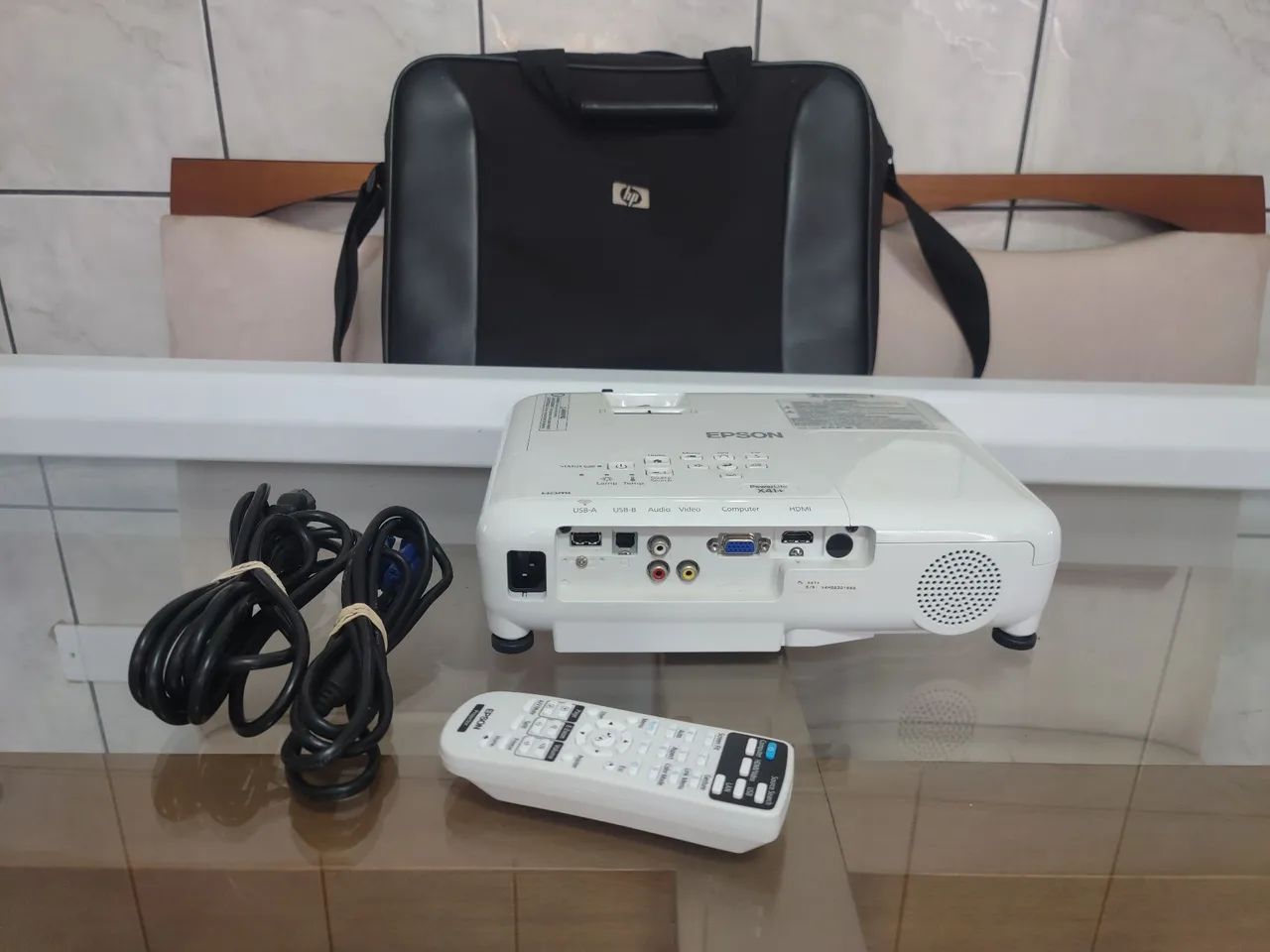 Projetor EPSON PowerLite X41+ Tela elétrica de projeção - Foto 6