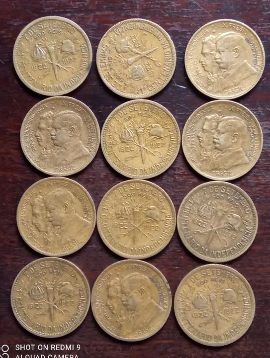 Doze moedas de bronze Rs$500 centenário da independência 1922 - Foto 4