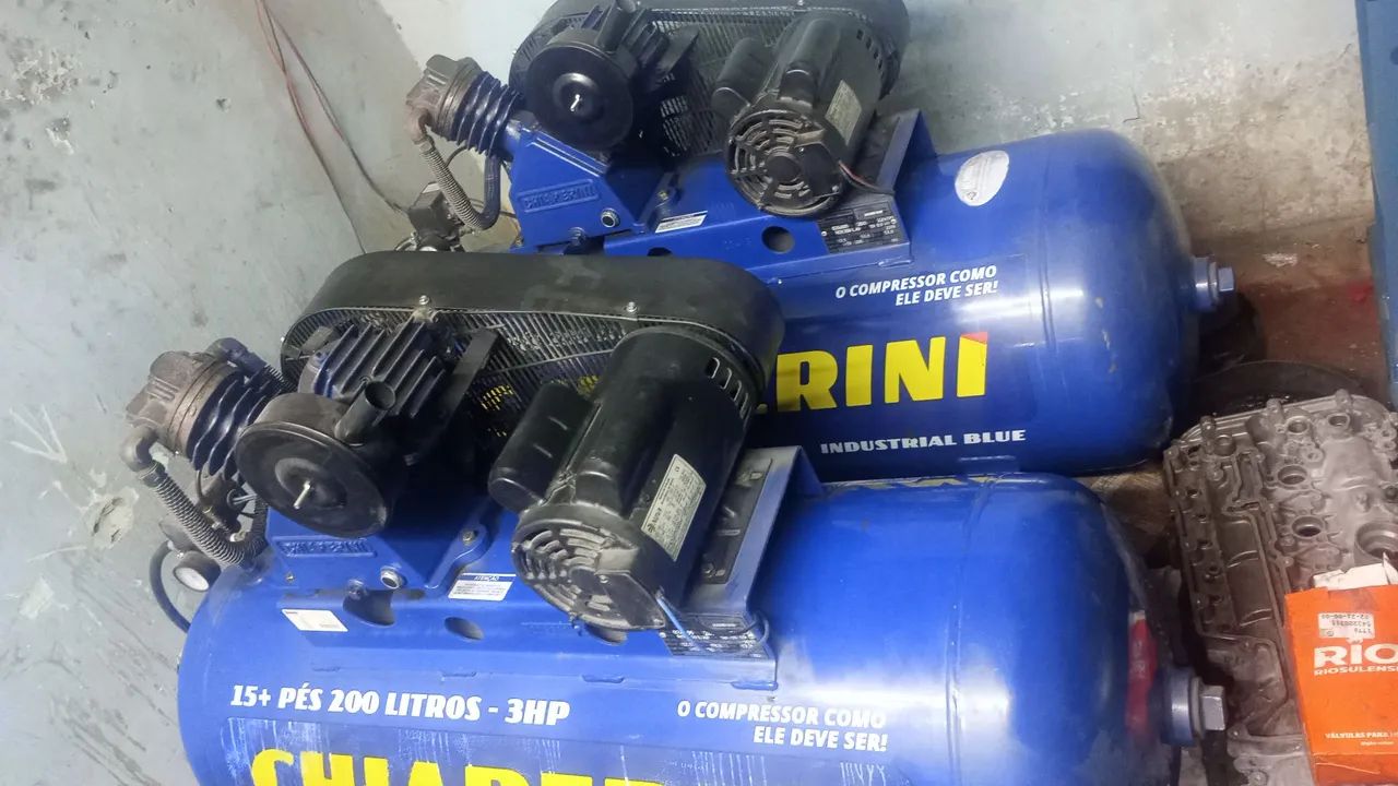 2 Compressor  200 litros  15 pés  Alta pressão MONOFÁSICO