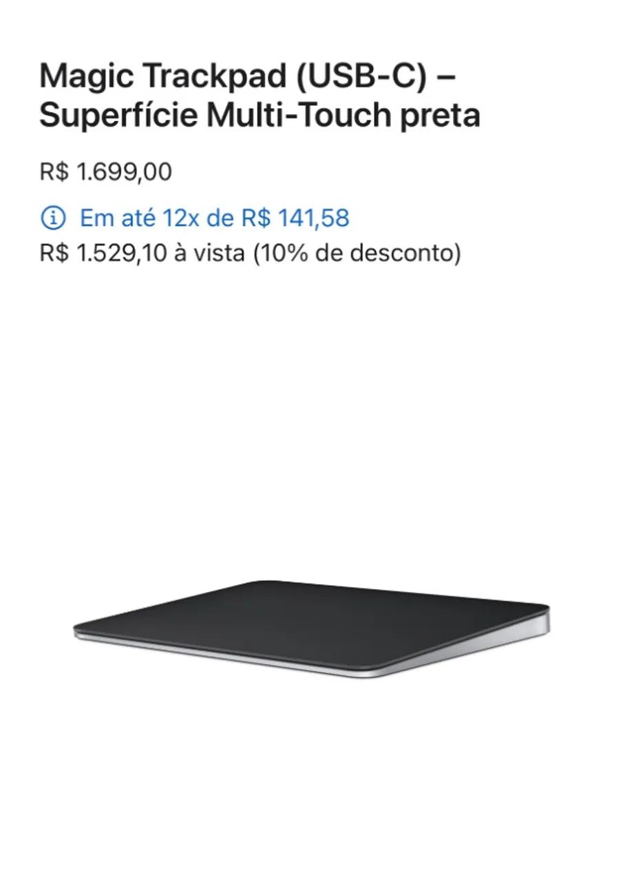 Magic Trackpad (USB?C) - Superfície Multi-Touch preta