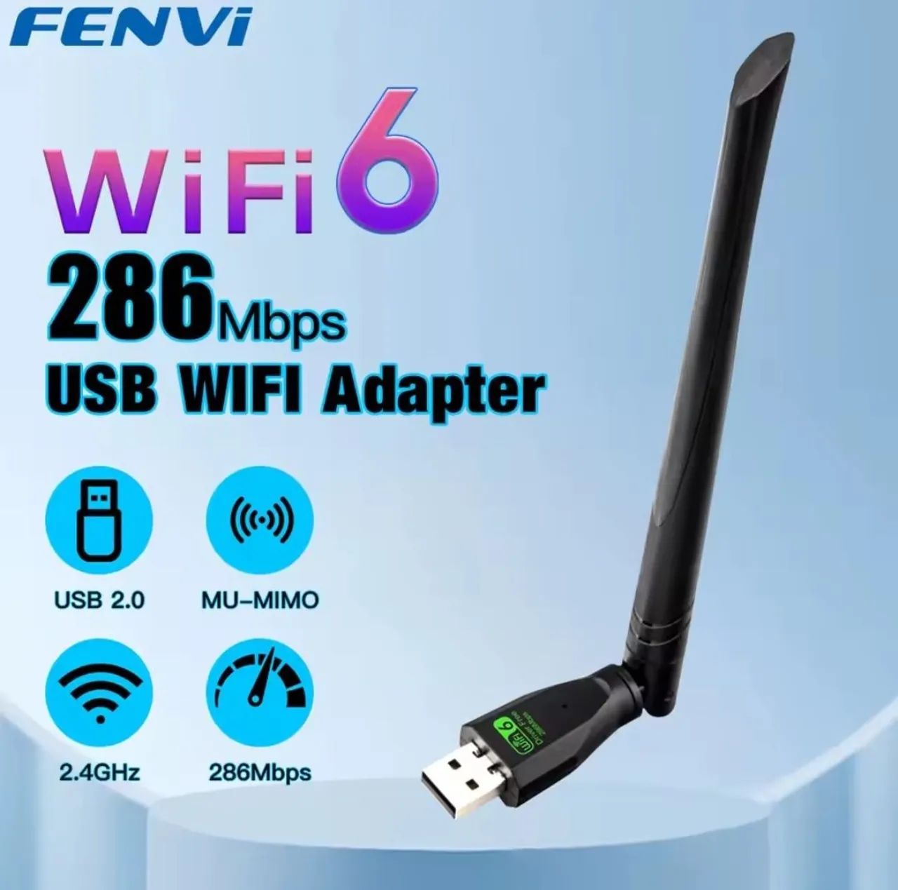 Adaptador USB WiFi 6 286Mbps FENVI