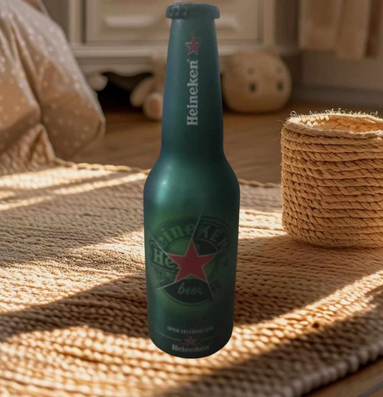 Garrafa de cerveja Heineken de alumínio nunca aberta - Foto 2