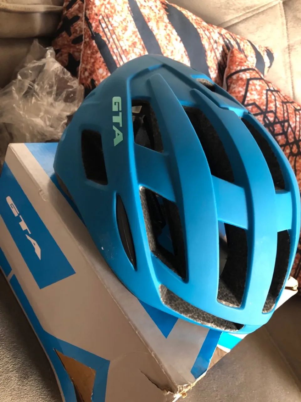 Capacete de Ciclismo Azul GTA - Foto 2