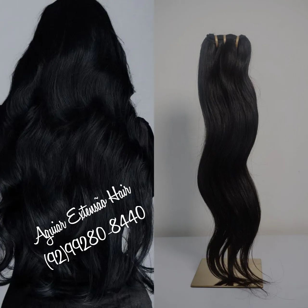 Extensão tic tac Preto Ondulado 