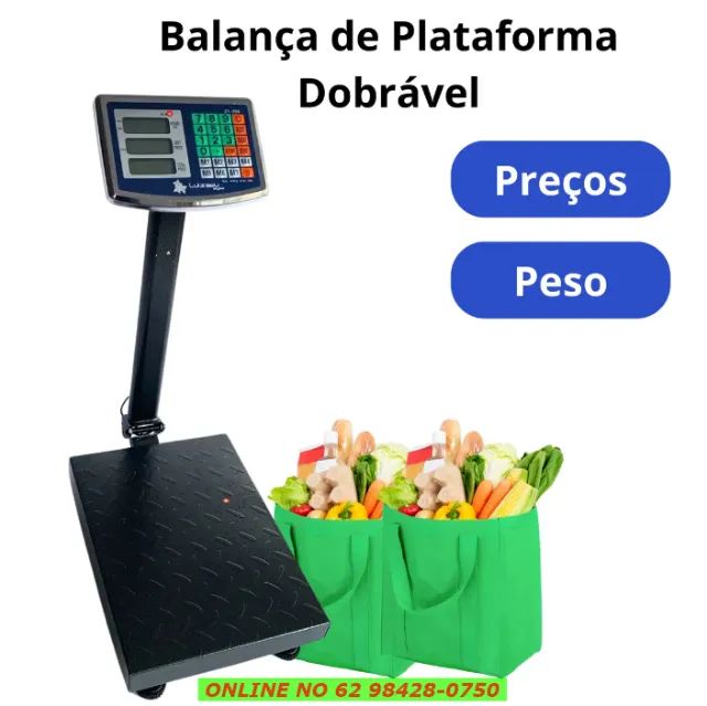 Balança Digital Eletrônica Comercial Com Mastro E Tara 150kg