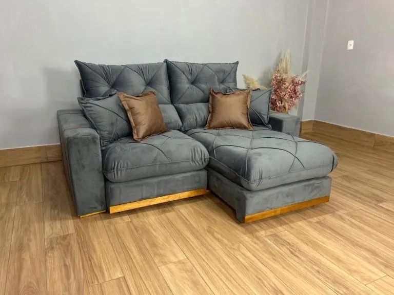 Sofá Retrátil e Reclinável Gran Bello 2.30m Veludo- Entrega Rápida - Foto 2