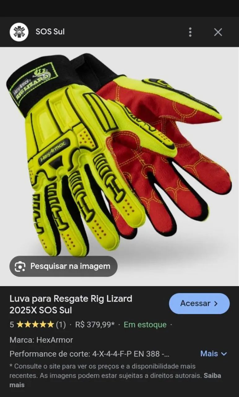 Luva de resgate e moto/ HexArmor - ?OPORTUNIDADE!? R$169,00 - Foto 3