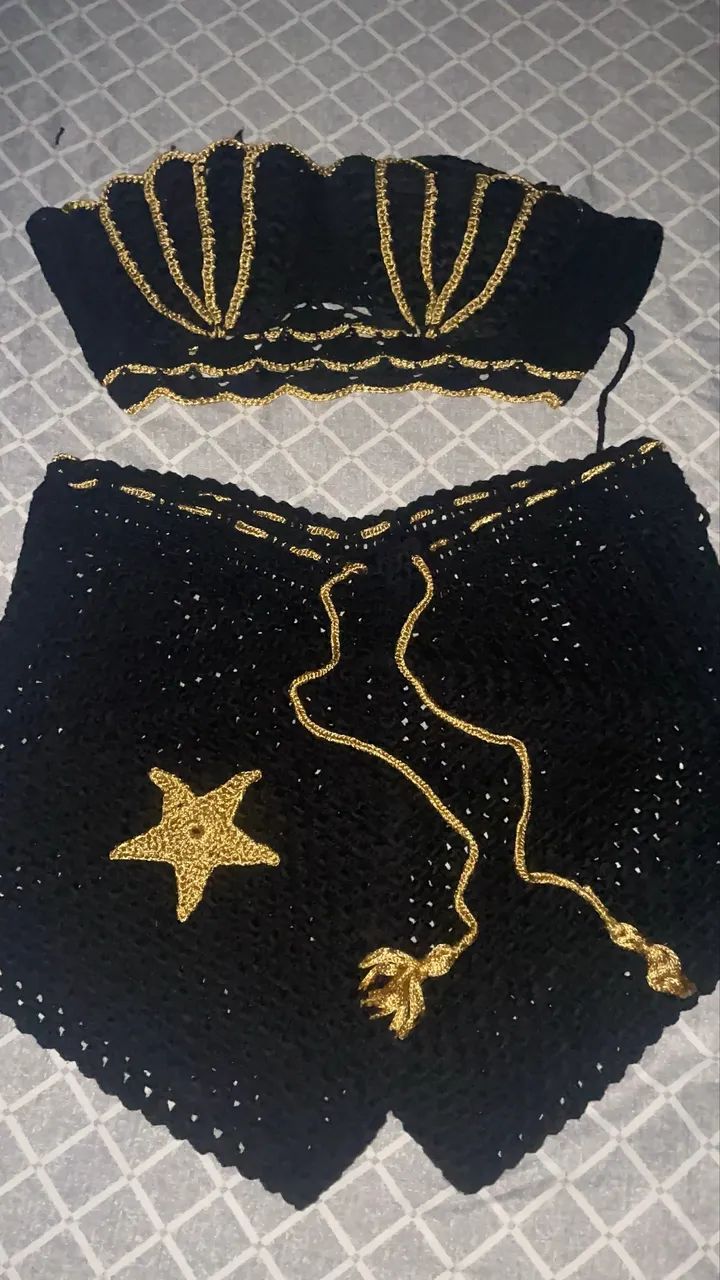 Conjunto de crochê sereia 