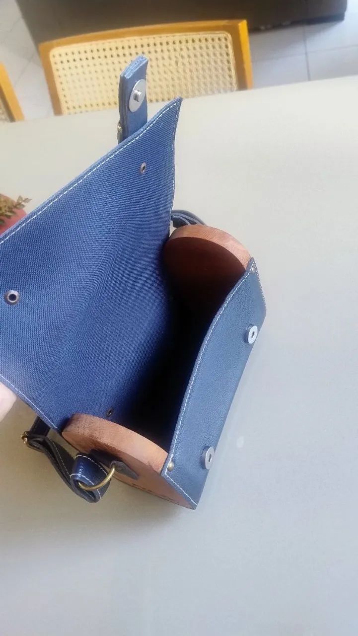 Bolsa POCKET em Couro e Madeira do Estúdio MATULÃO  - Foto 5