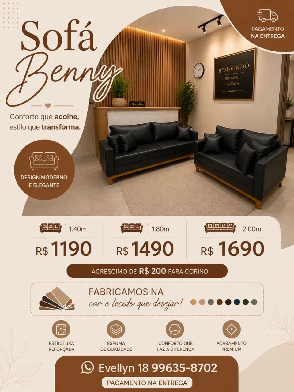 Sofá Benny e poltronas 