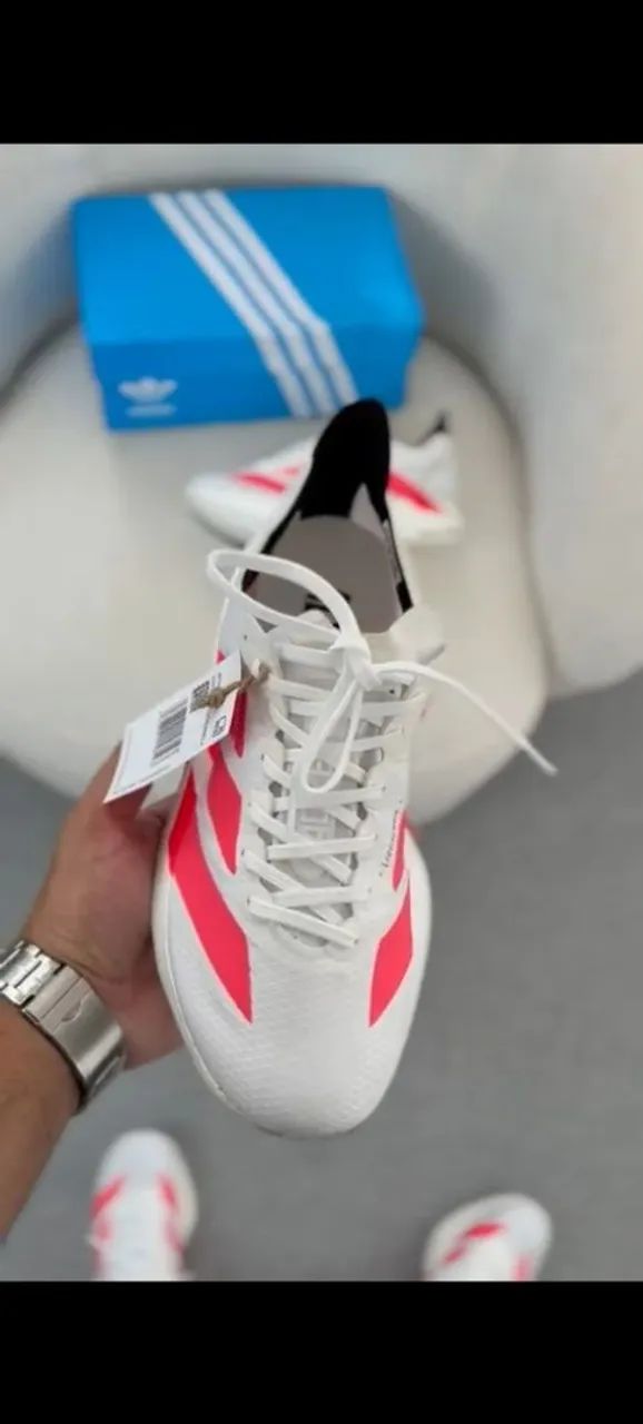 Adidas Adizero Pro 4 branco e vermelho Prime - Foto 4
