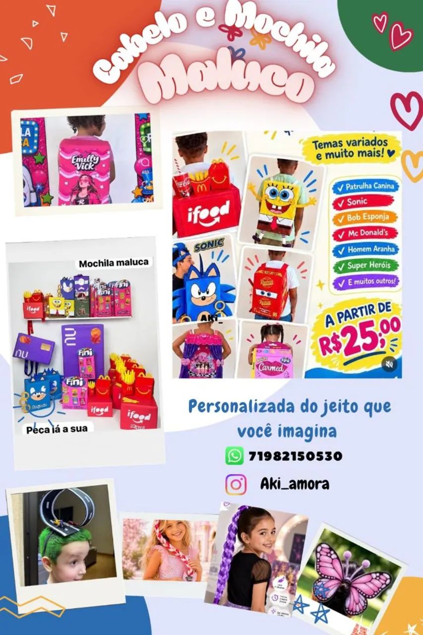 Mochila e Cabelo maluco