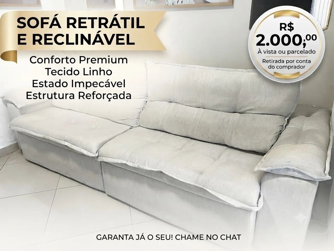 Sofá grande reclinável  - Foto 3