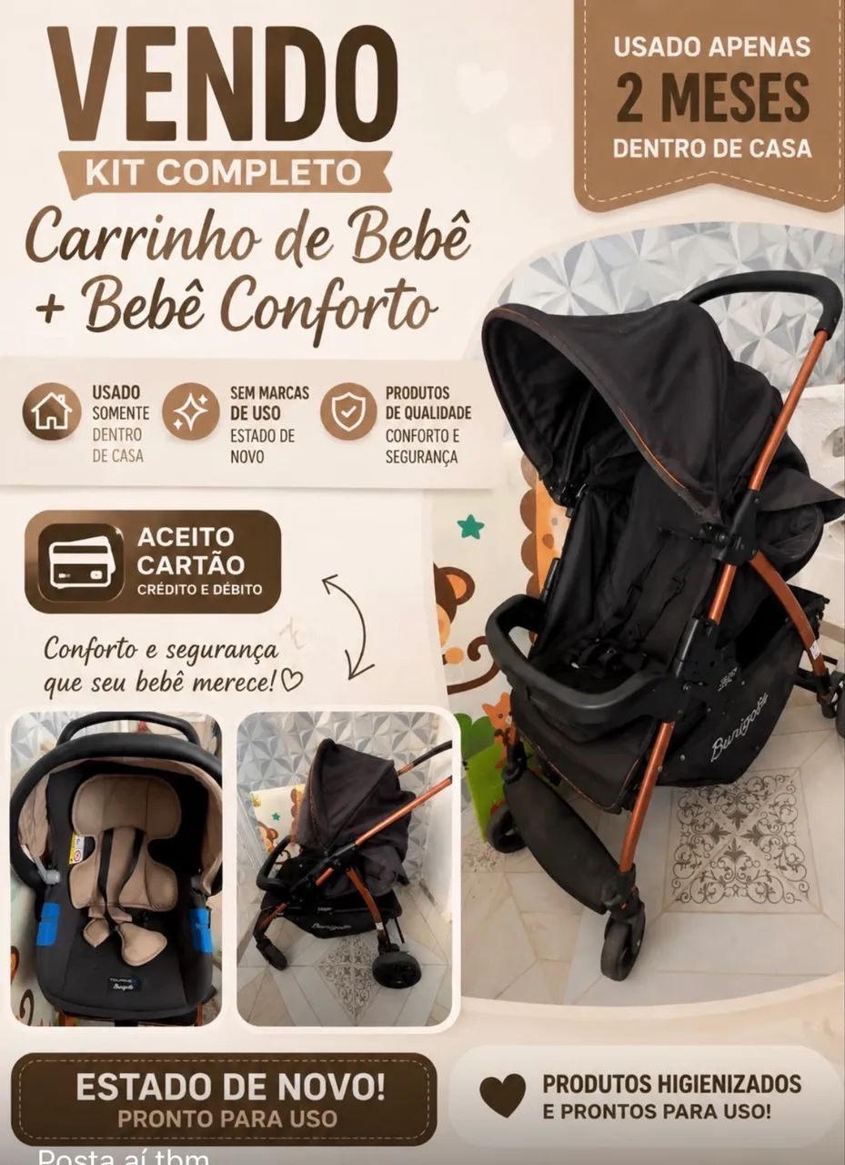 Vendo  carrinho e bebê confronto burigotto