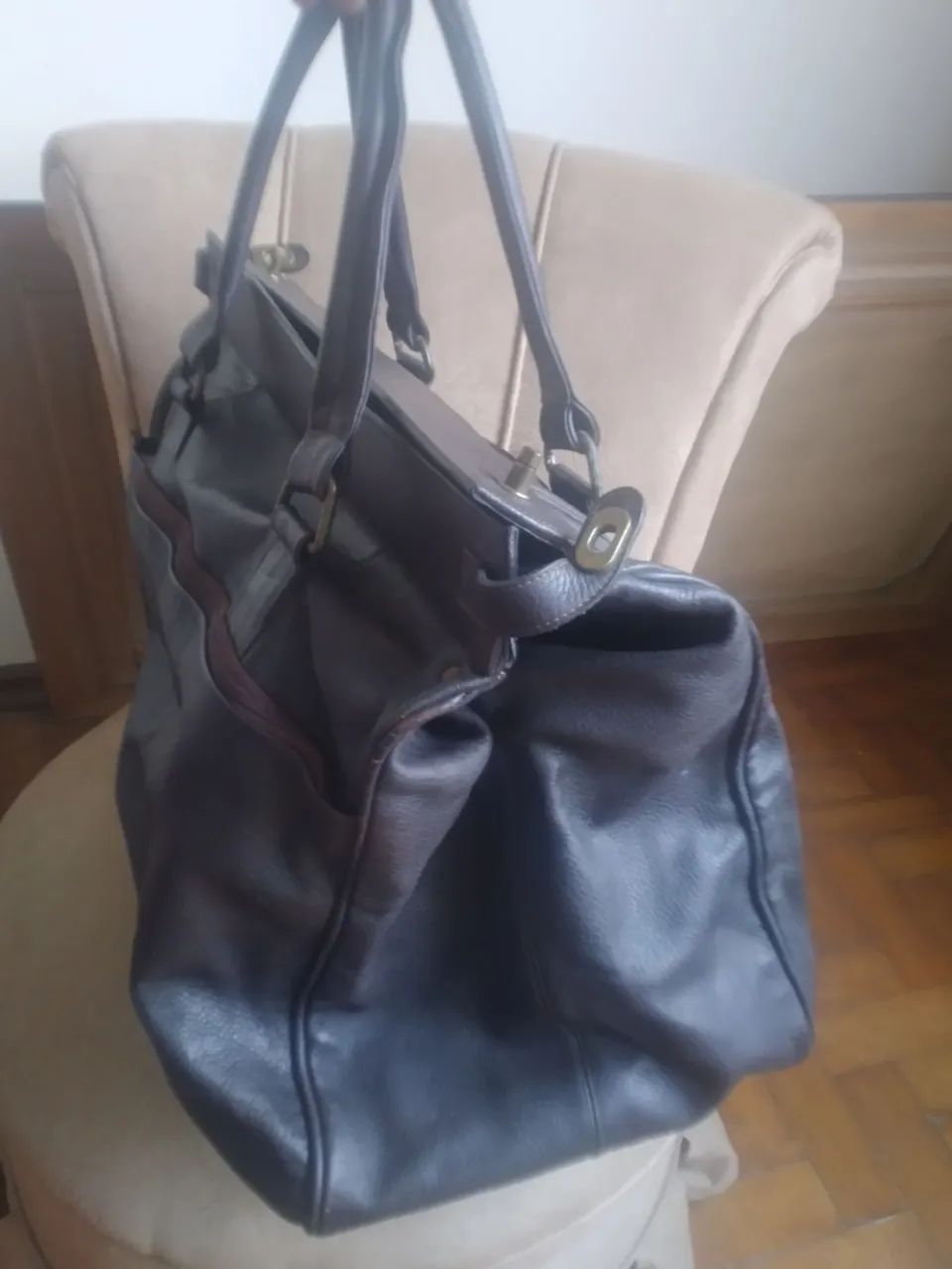 Bolsa Mala 100% Couro legítimo  bolsa  - Foto 5