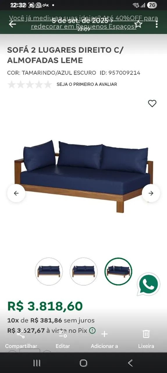 Sofa Leme Tok Stok  - Foto 4