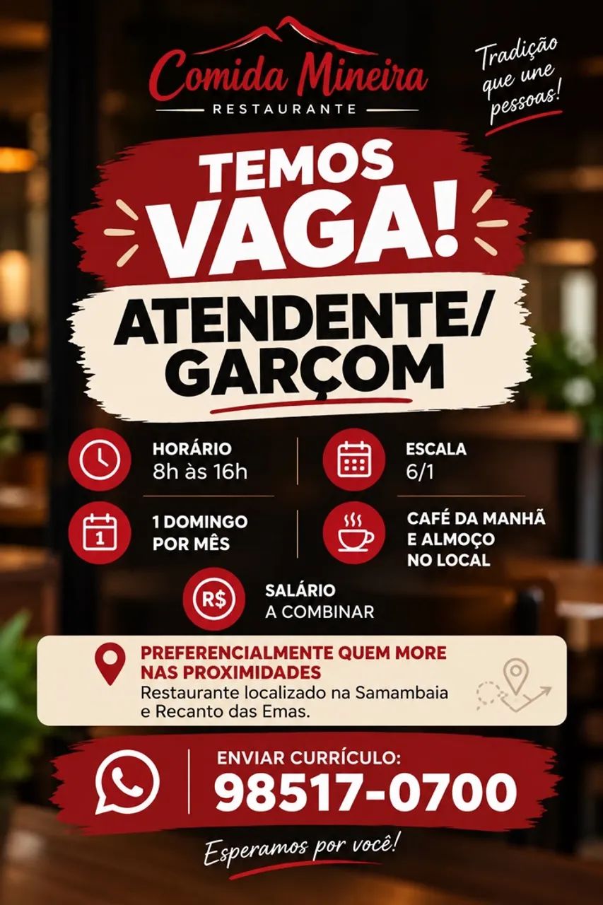 Atendente / garçom 