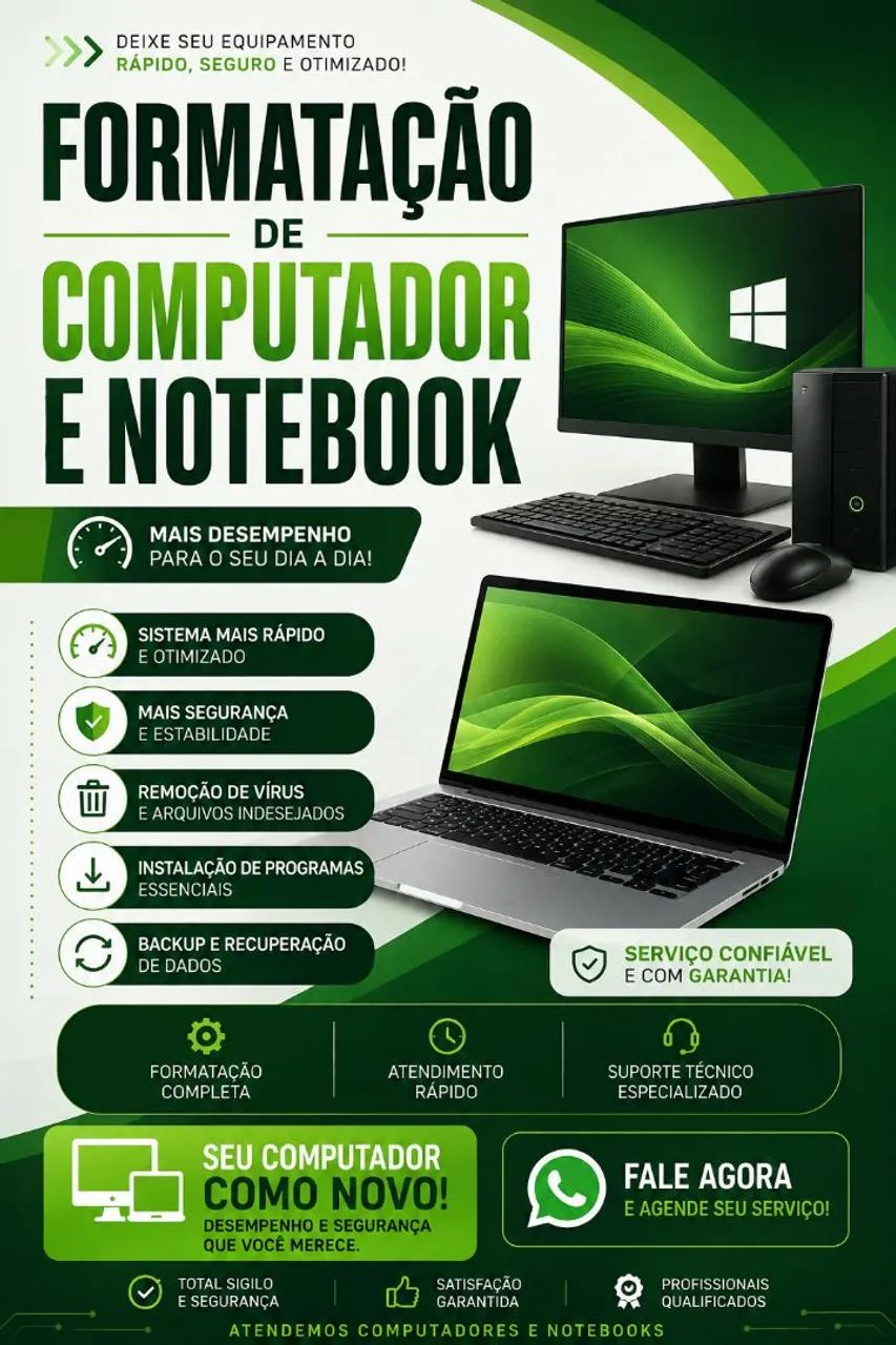 Formatação de Notebook e PC