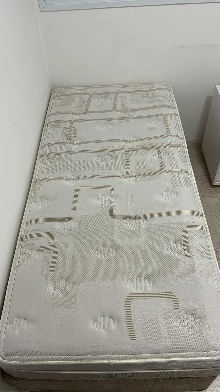 Cama Box Solteiro Molas Herval + Base 0,88x1,88m - Limpa e Conservada - Foto 3