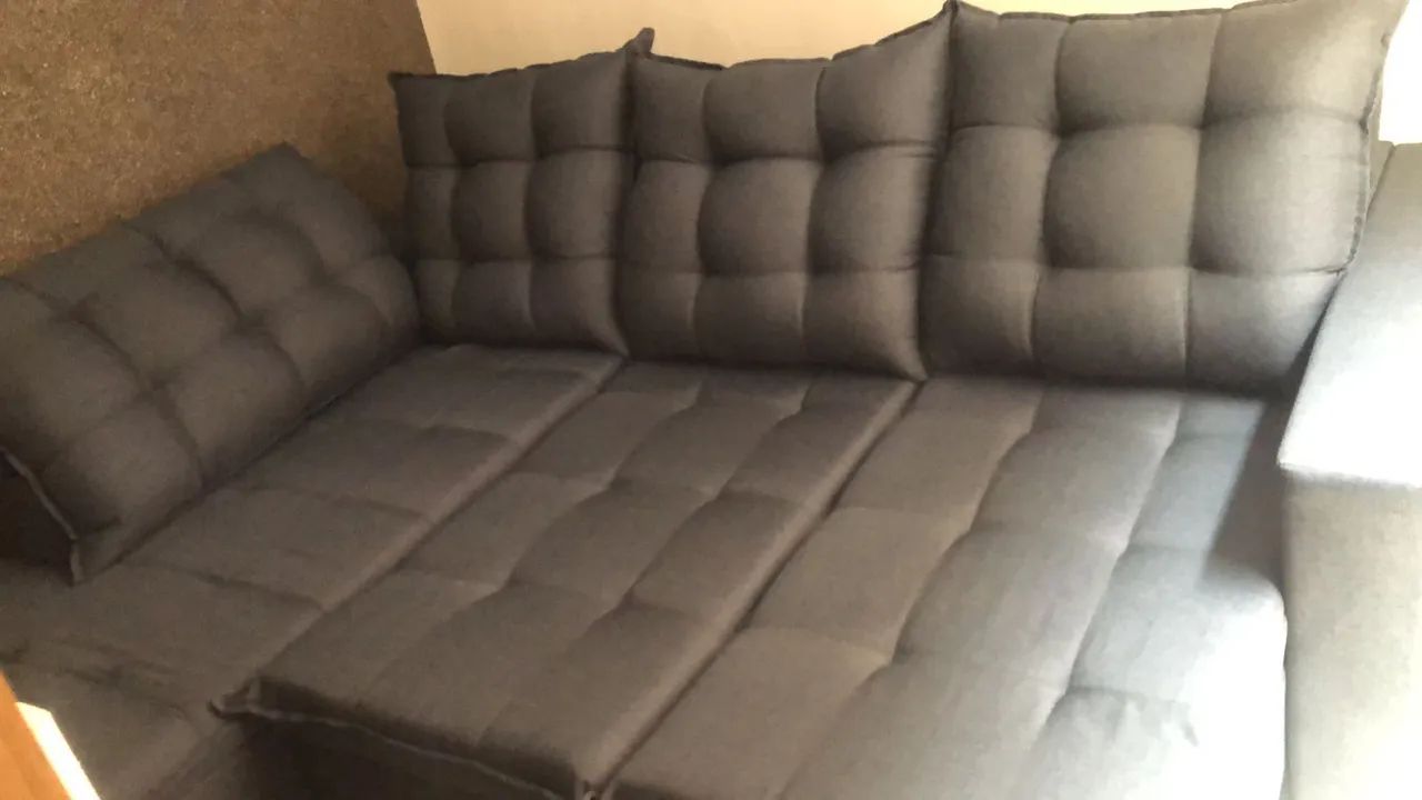 Sofá 5 lugares retrátil semi novo  - Foto 2