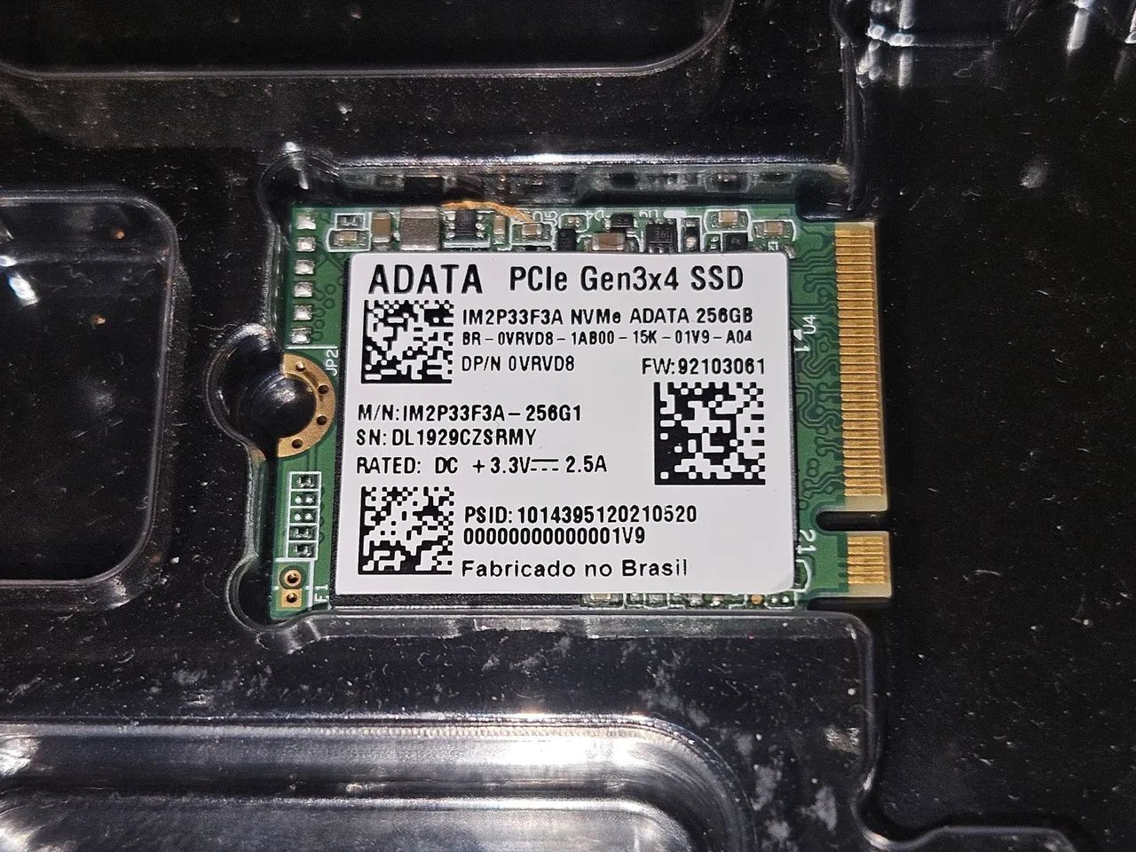 SSD ADATA 256GB M.2 NVMe - IM2P33F3A (100% Saudável / Testado)