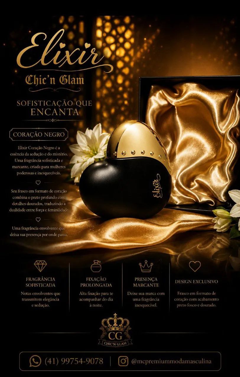 PERFUME Clic'n Glam Elixir Coração Negro  - Foto 4