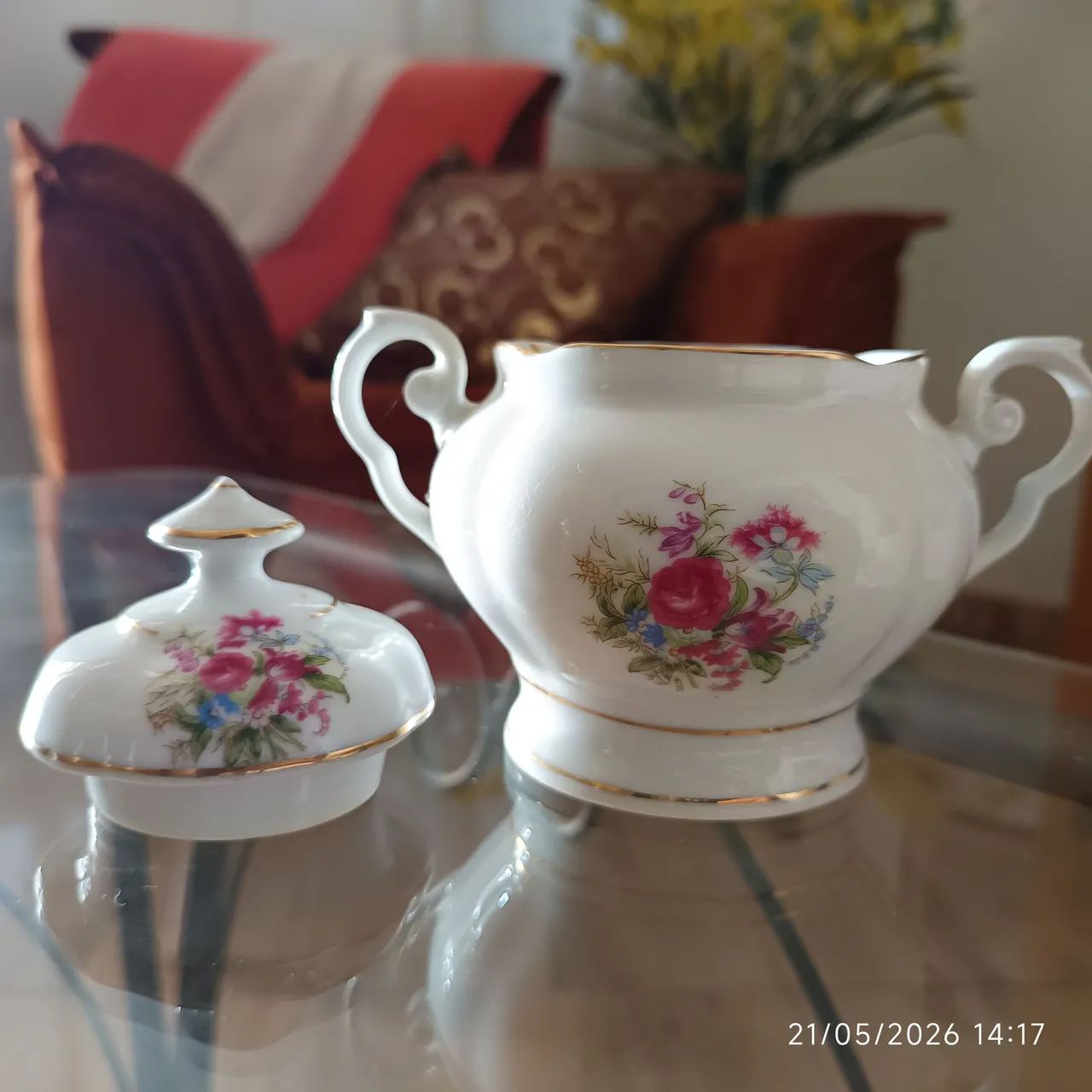 Açucareiro de porcelana Real 1950 - Foto 2