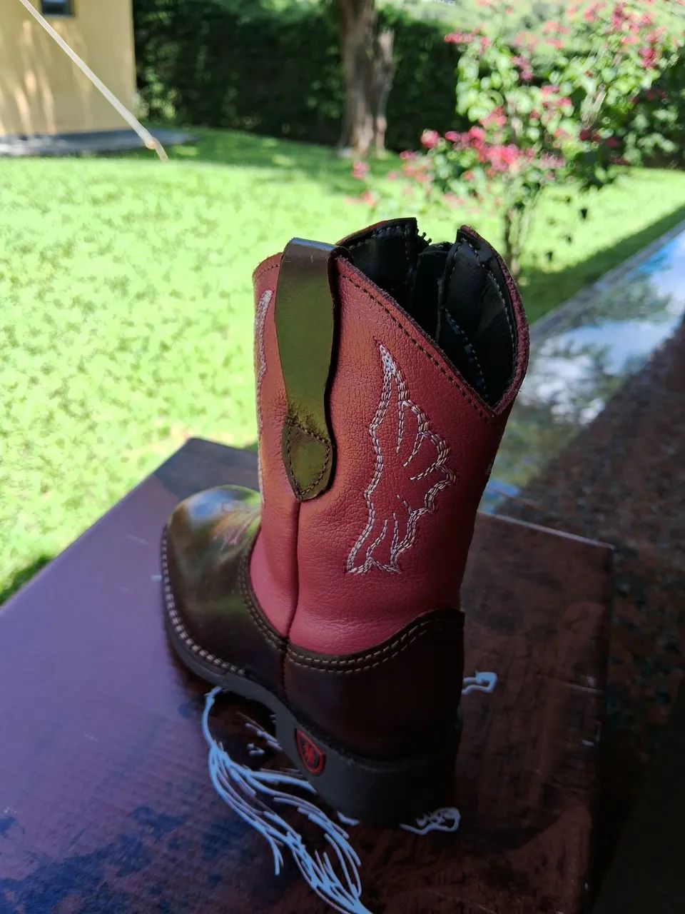 Bota Country texana infantil,café,numero 21/Rosa - Foto 3