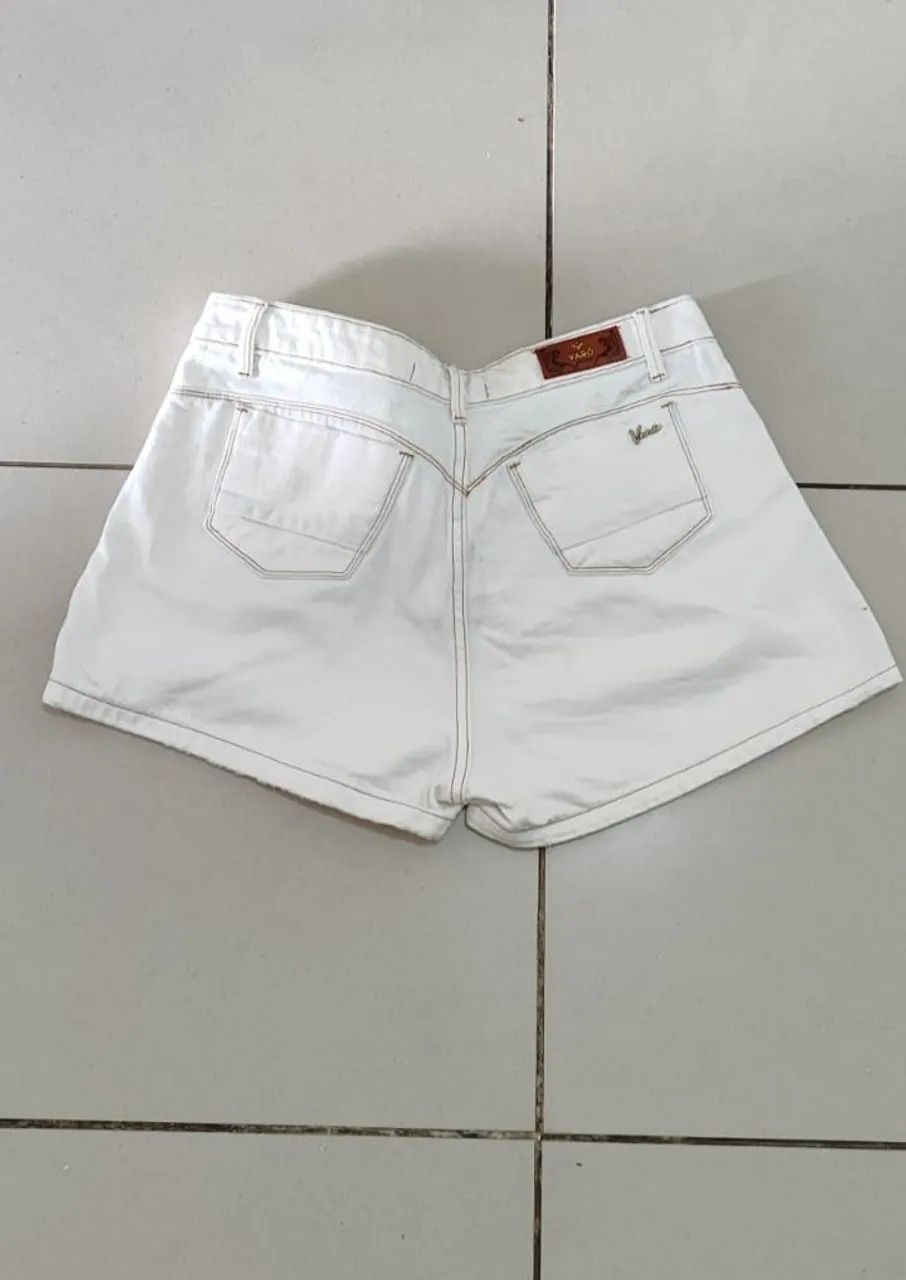 Short  jeans Branco 44 - Foto 2