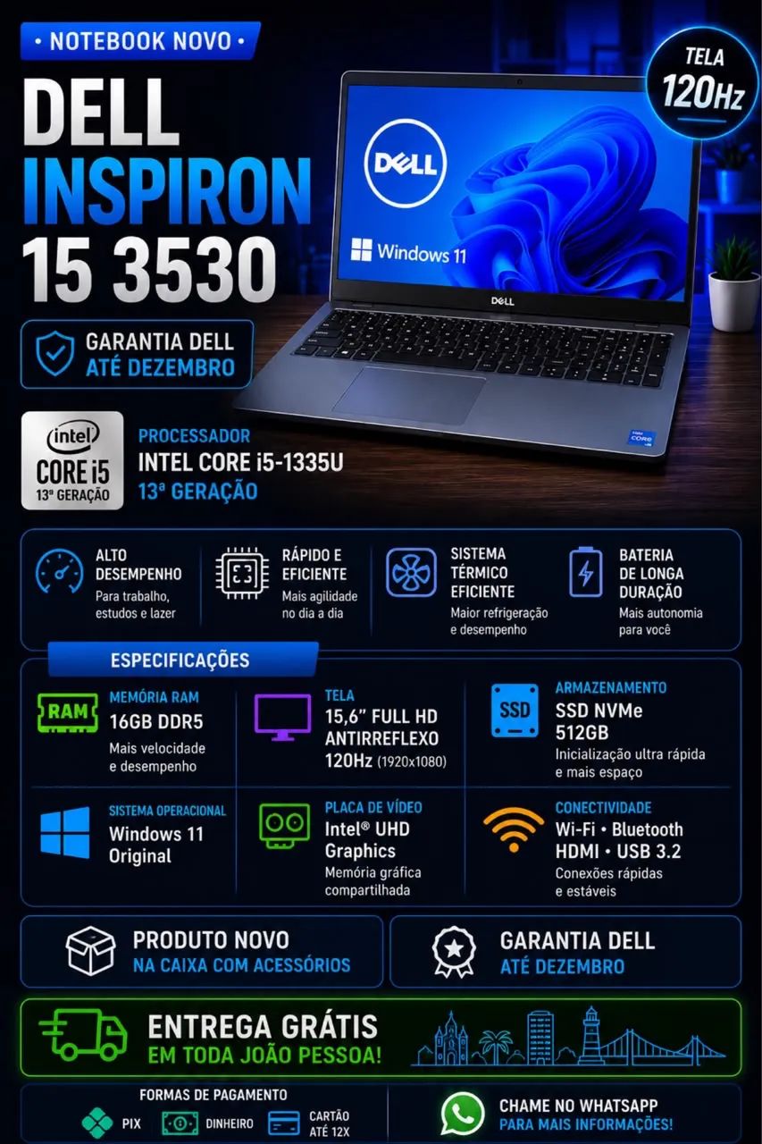 Notebook dell inspiron 15 3530