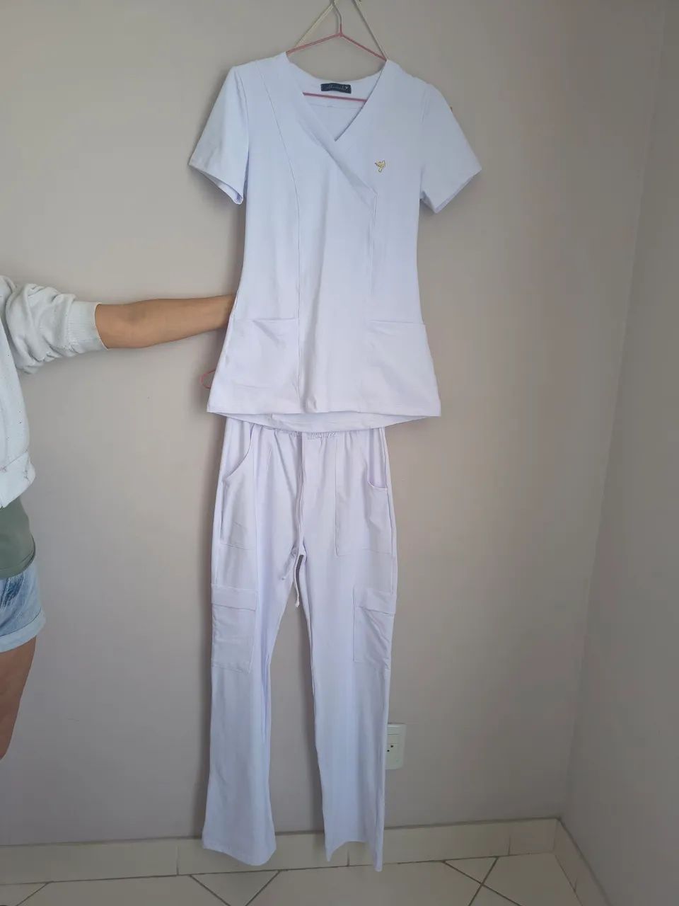 Pijama cirúrgico Branco P - Foto 2