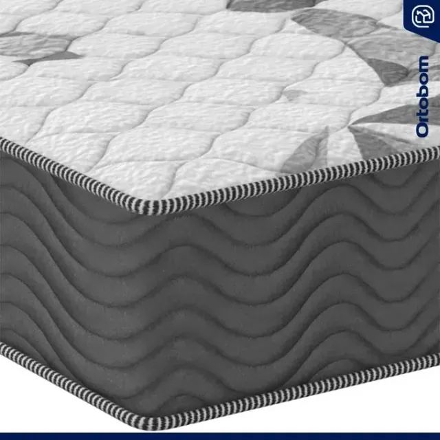 Cama Base Baú Solteiro Suede Cinza + Colchão Solteiro Premium Ortobom - Foto 2