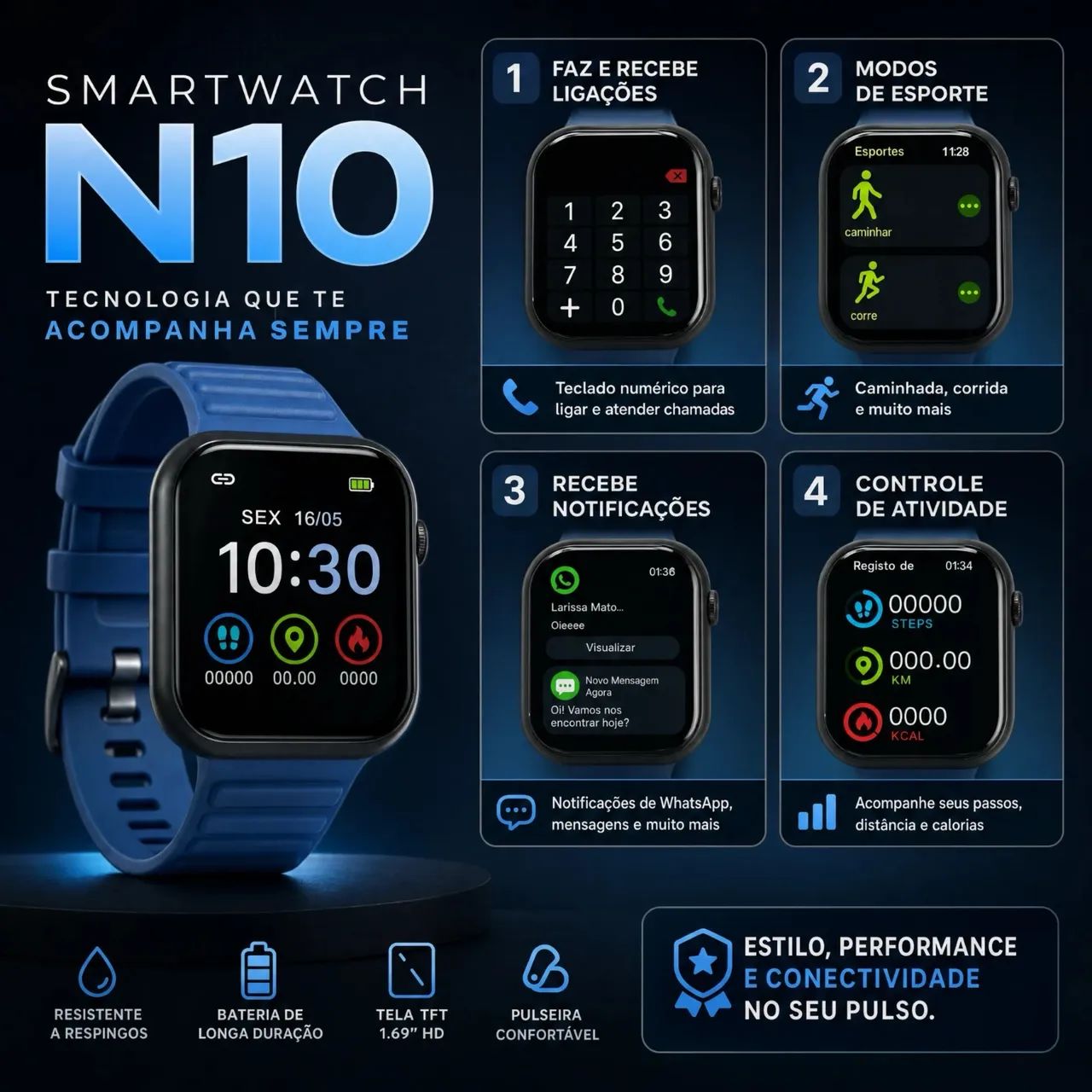 Relógio Smartwatch N10  - Foto 5